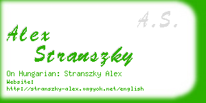 alex stranszky business card